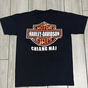 Harley-Davidson Black and Orange Graphic Tee